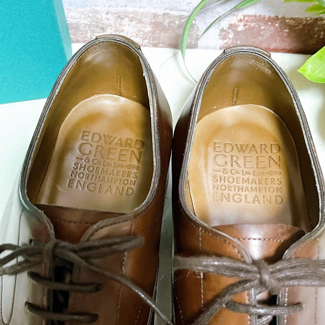極美品【エドワードグリーン】ドレスシューズ 高級革靴 濃茶 6.5 英国製 箱付