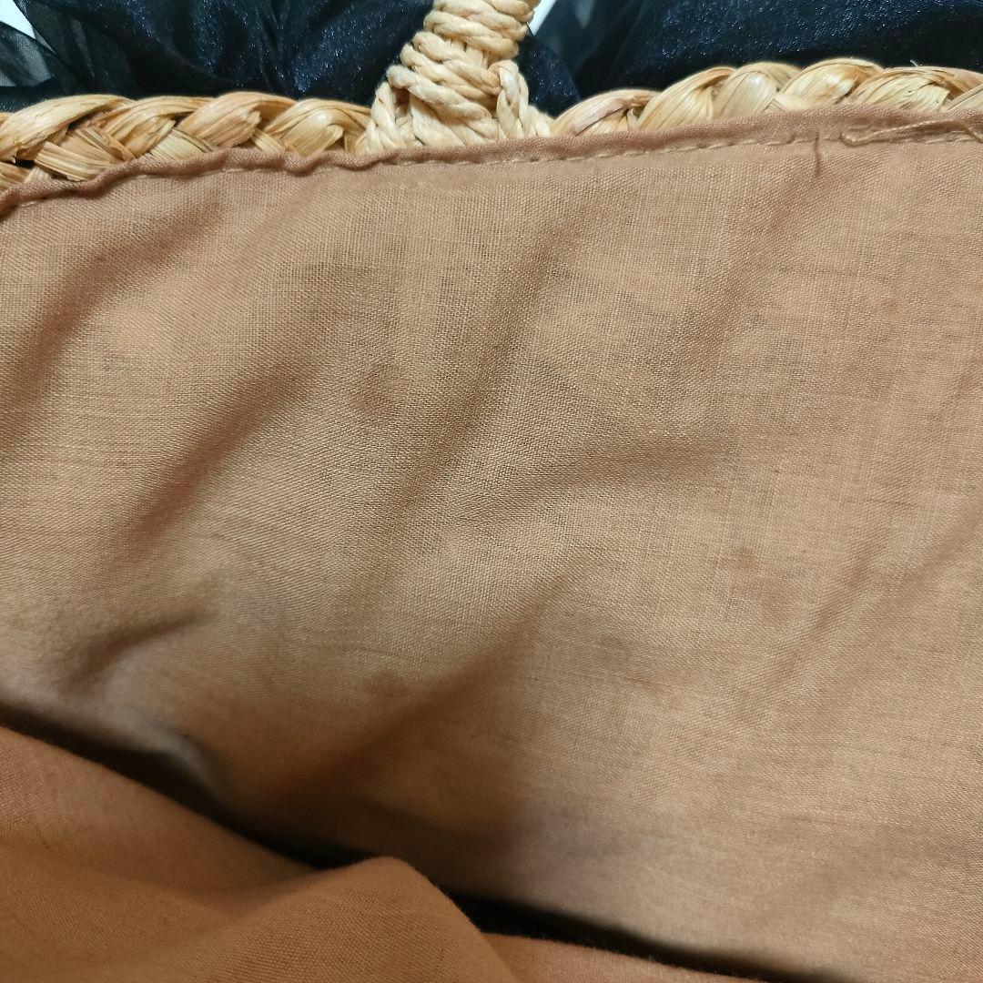 ラドロー かごバック 編み込み チュール シフォン フラワー バルーン ベージュ