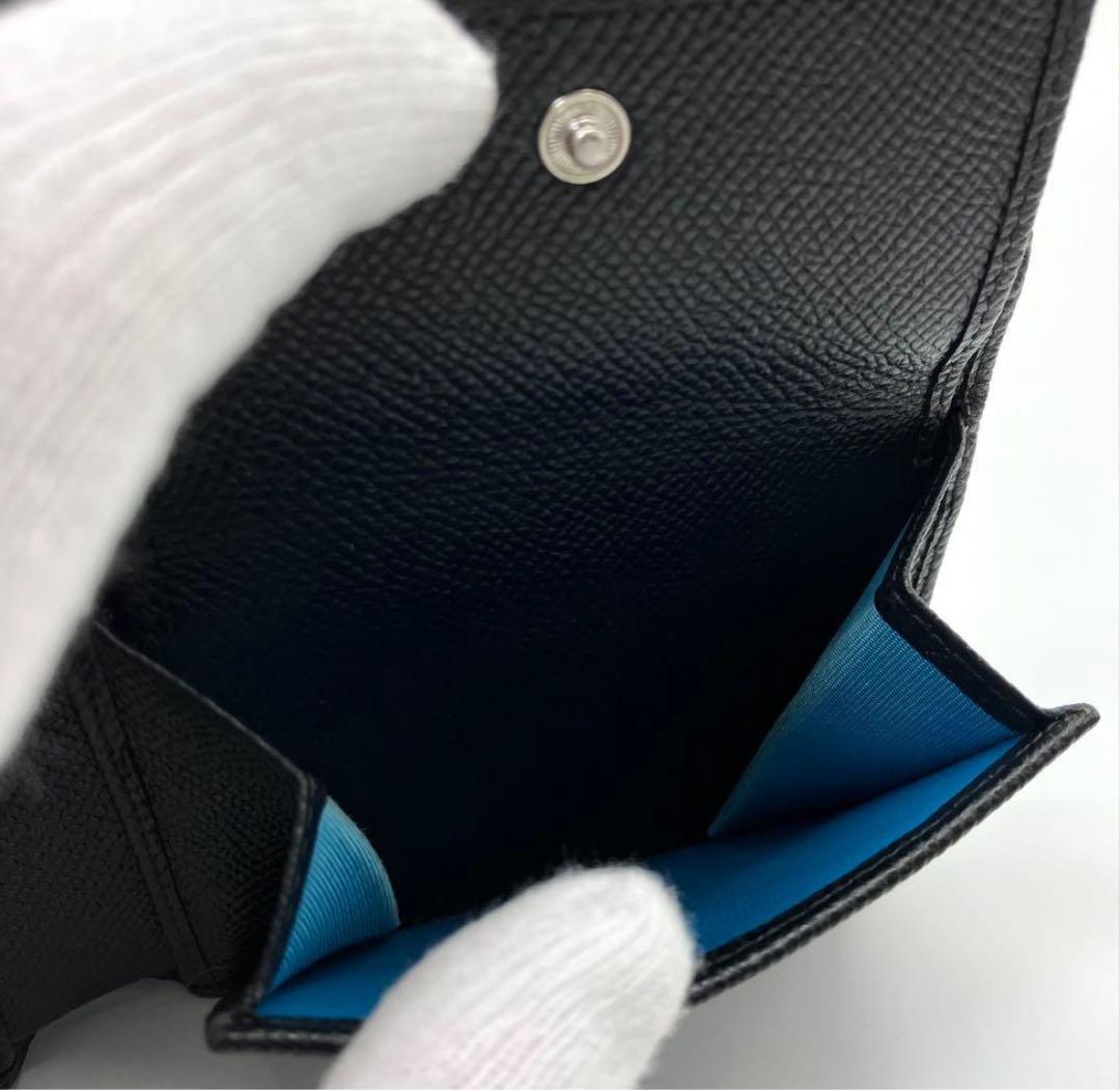 新型 極美品 ブルガリ ブルガリマン 二つ折り財布 ブラック 鑑定済