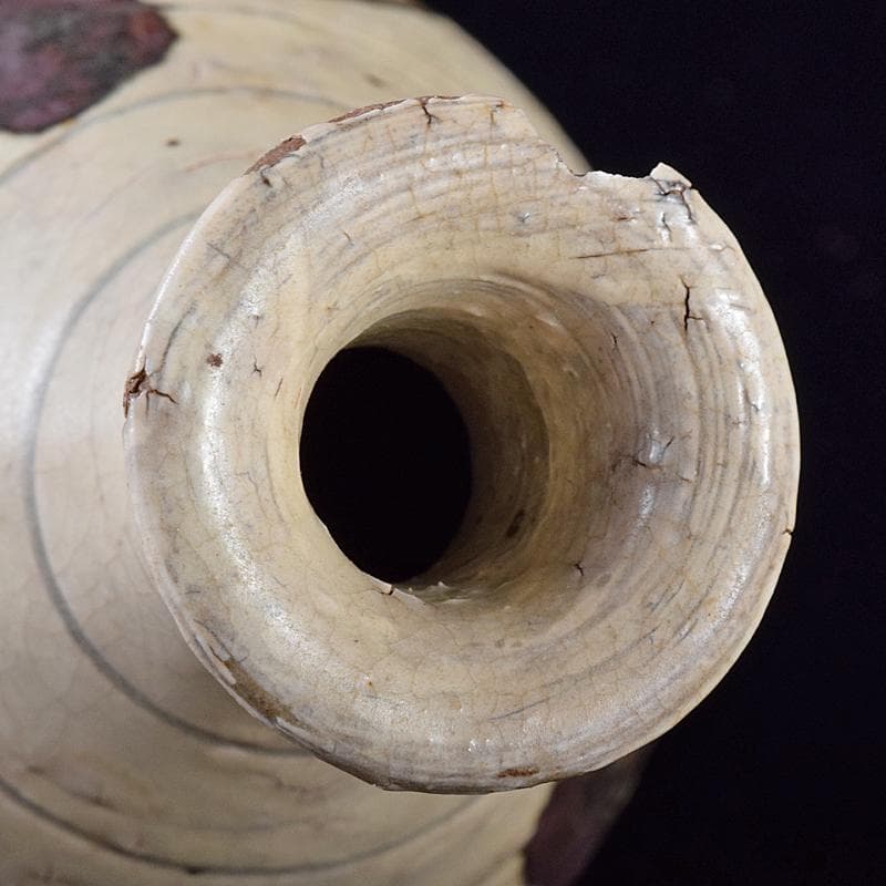 朝鮮美術　李朝　鶏龍山　鉄絵　花文　徳利　V　R8001