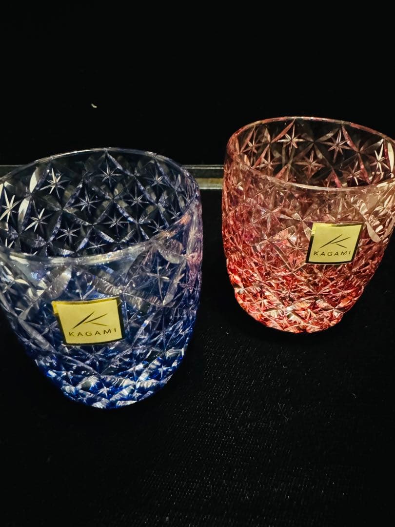 裕*様 カガミクリスタル 江戸切子 冷酒杯ペアセット 伝統工芸士 鍋谷聰作