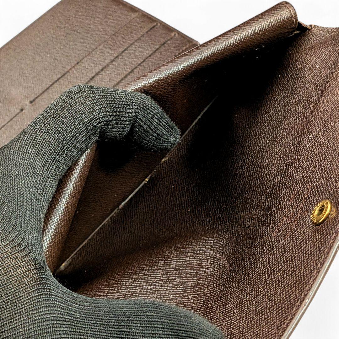 美品 ルイヴィトン ダミエ エベヌ ポルトトレゾール インターナショナル 長財布