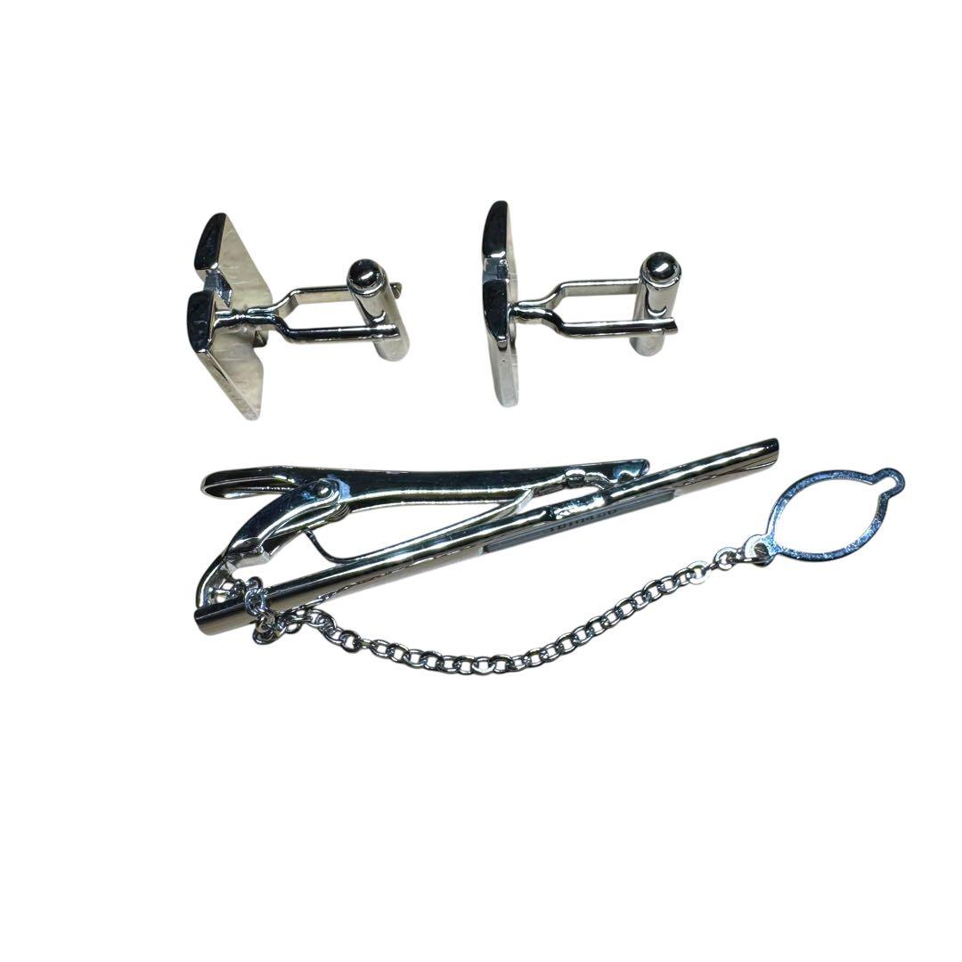 極美品 HERMES シルバー 馬車柄カフス ネクタイピン セット