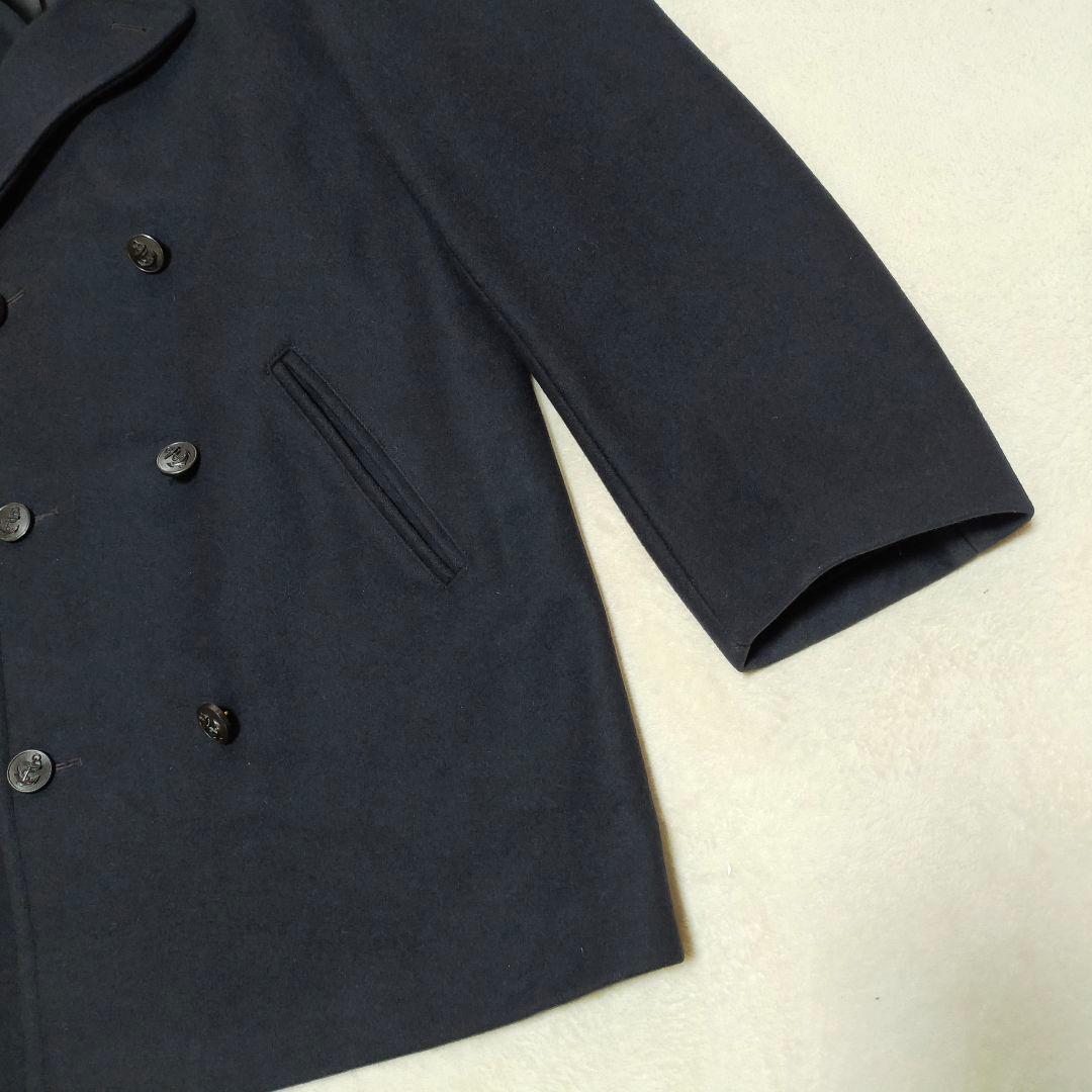 希少　ウール100%　英国製　Gloverall　50　濃紺　ピーコート