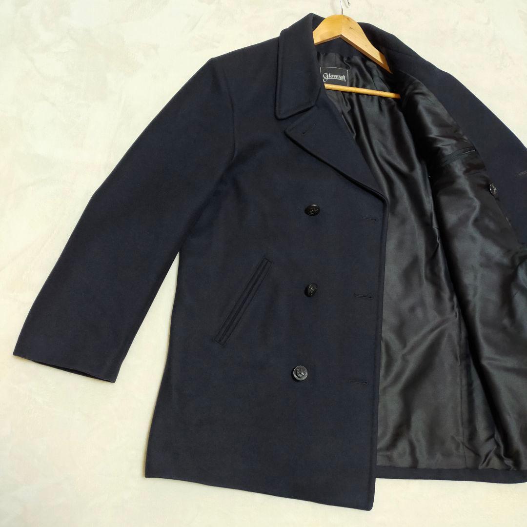 希少　ウール100%　英国製　Gloverall　50　濃紺　ピーコート