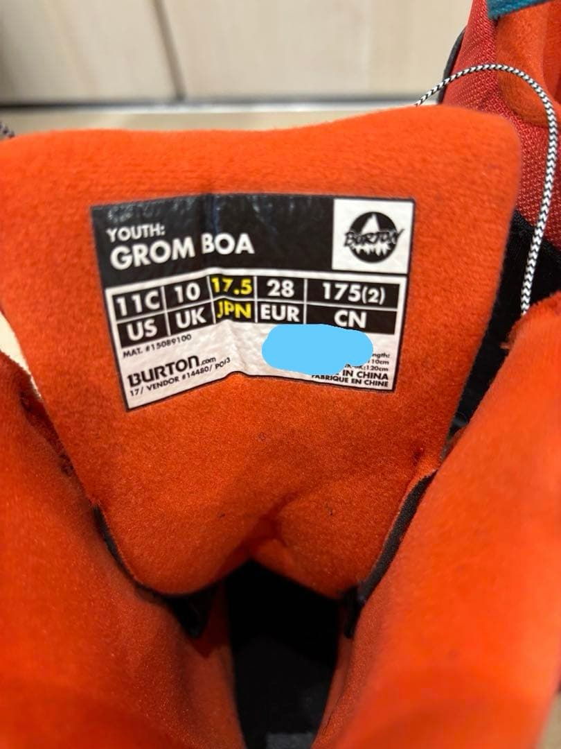 BURTON 子供用スノーボードセット　90cm 17.5cm