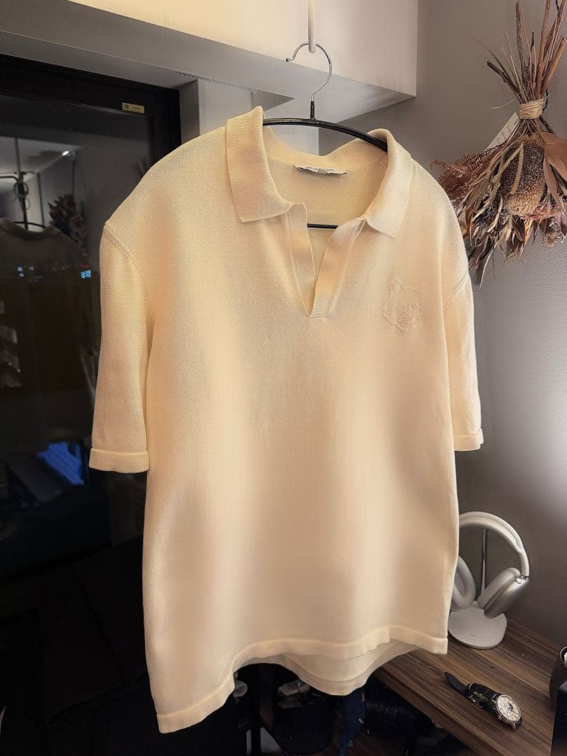 ポ*ス様 ボールド フォックスヘッド エンブロイダード ニット ポロ