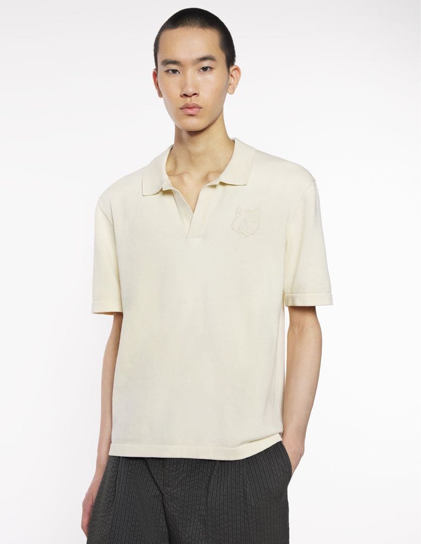 ポ*ス様 ボールド フォックスヘッド エンブロイダード ニット ポロ