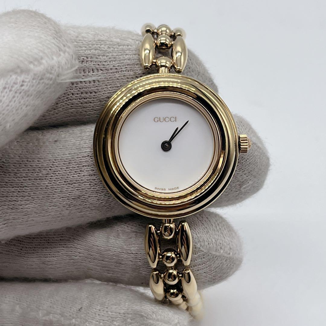 極美品 GUCCI チェンジベゼル 腕時計 6色 グッチ 稼働品 ゴールド