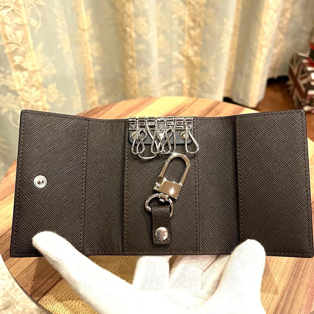 ✨未使用品✨dunhill ダンヒル 6連キーケース シルバー金具 ブラウン色