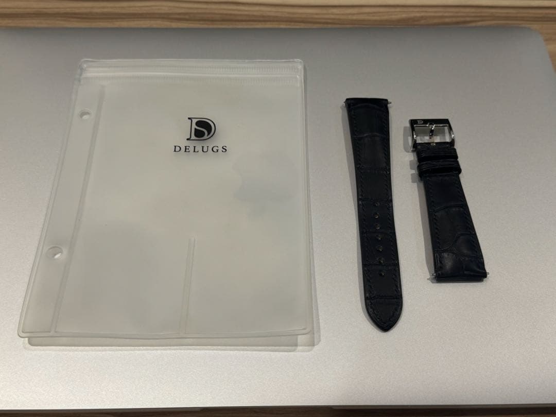 Delugs レザーベルト Matte Black Alligator