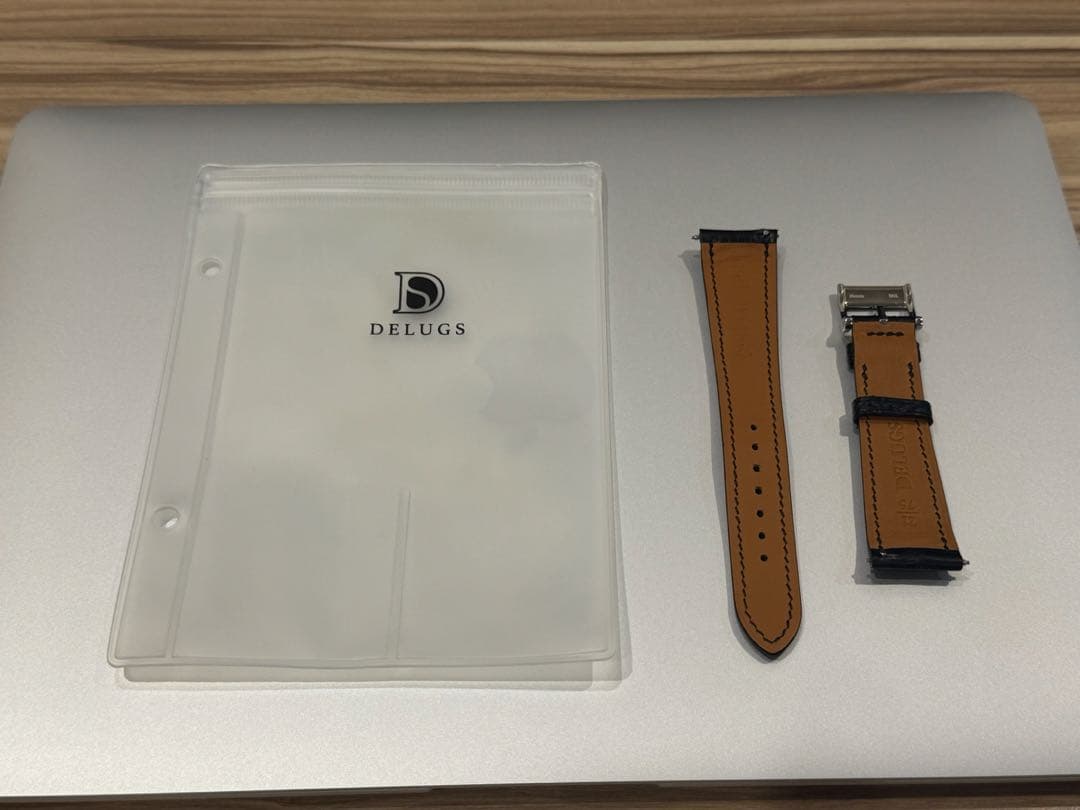 Delugs レザーベルト Matte Black Alligator