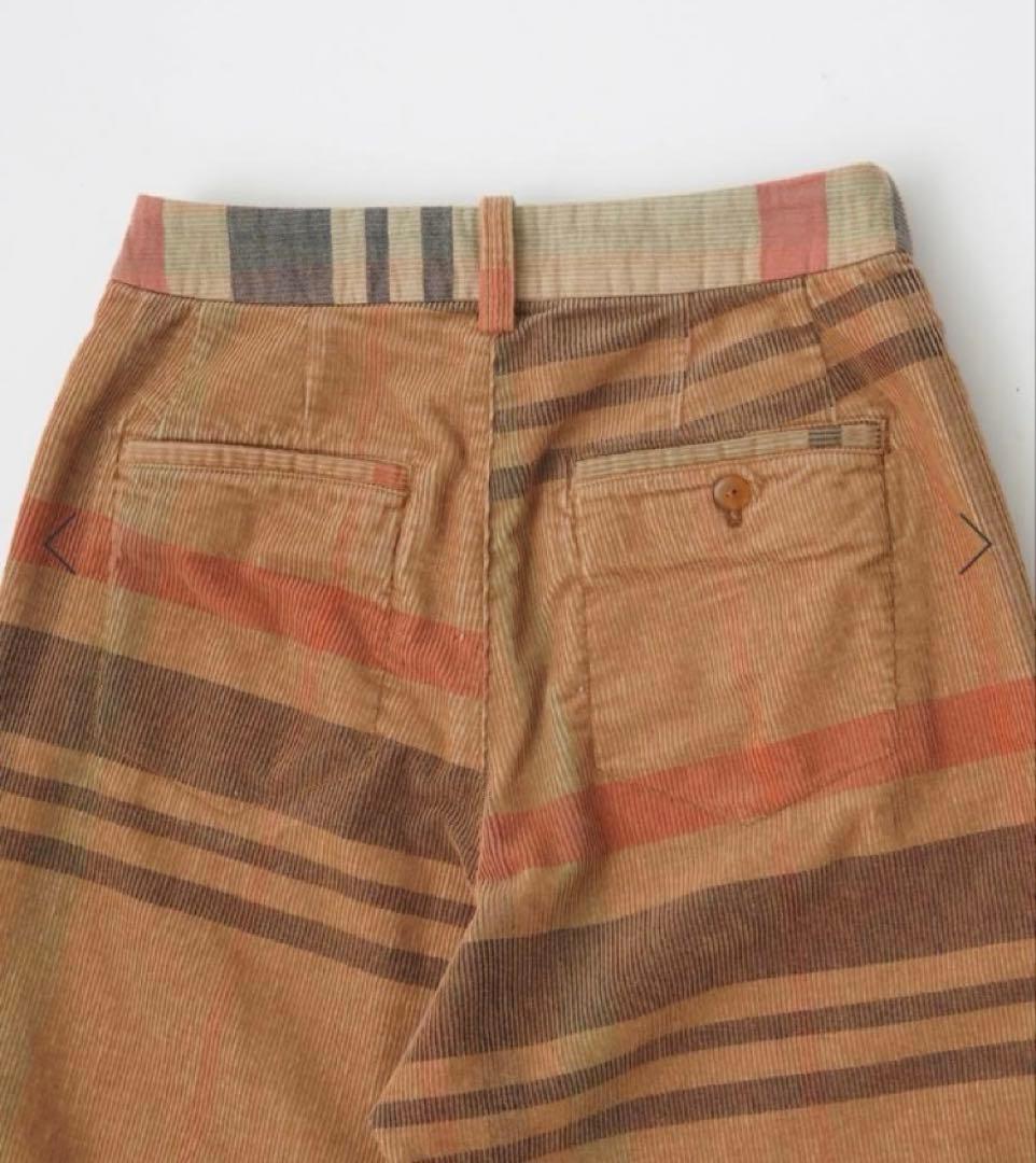 パラスパレス 先染チェック 14W コーデュロイ ストレート パンツ