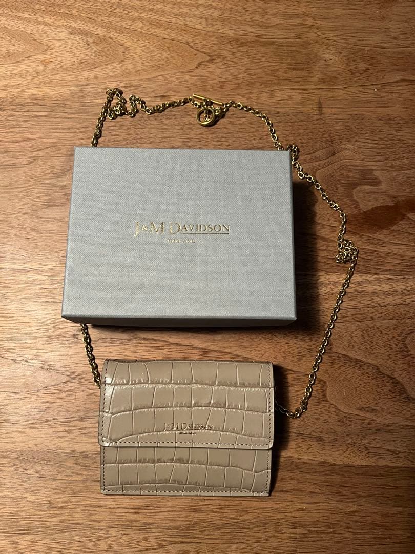 新品　J&M DAVIDSON チェーン ウォレット トープ ショルダー