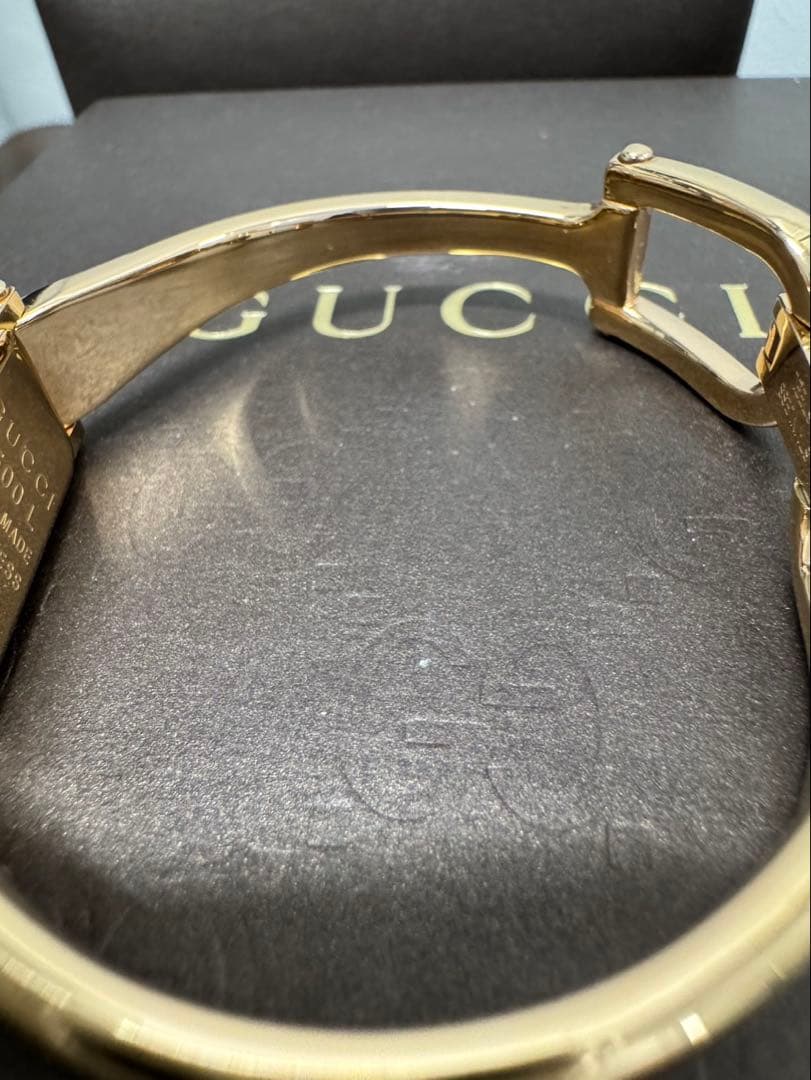 美品GUCCI 1500L ゴールド/ピンクGGシェル文字盤 1Pダイヤ