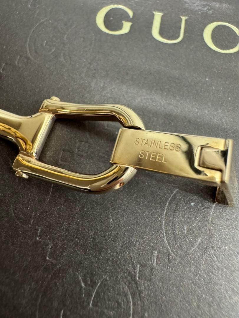 美品GUCCI 1500L ゴールド/ピンクGGシェル文字盤 1Pダイヤ