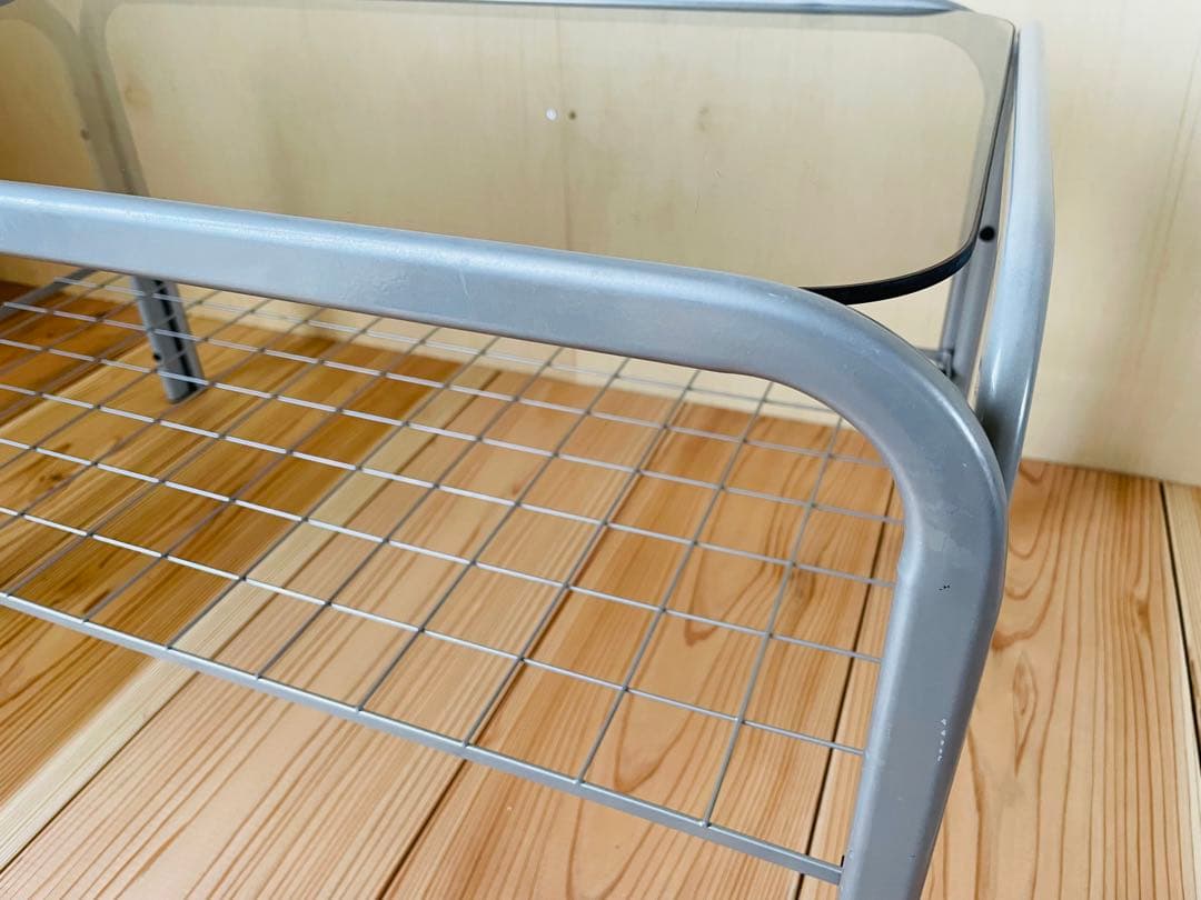 80-90s/ガラステーブル/コーヒーテーブル/ビンテージ/レトロ/ポップ/①