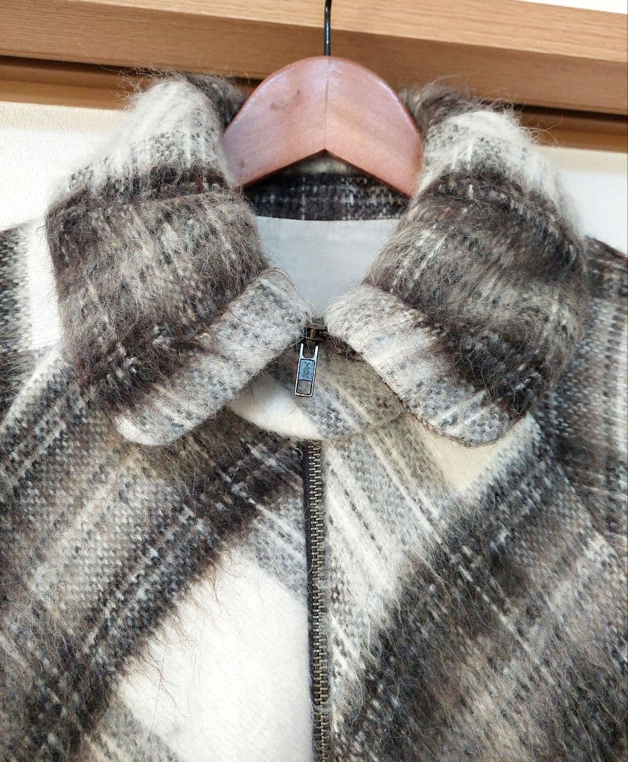 Miki MIALY 　モヘアチェック柄ショート丈ジャケット　36　極美品✨