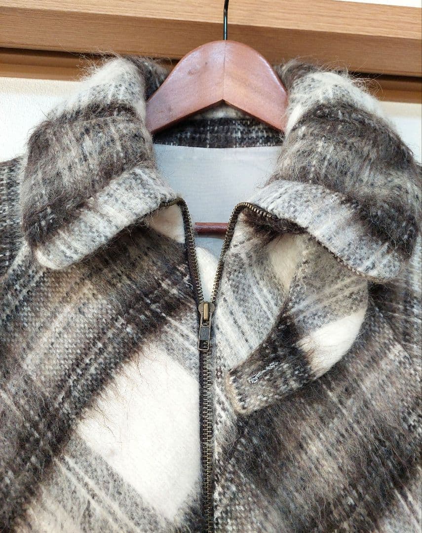 Miki MIALY 　モヘアチェック柄ショート丈ジャケット　36　極美品✨