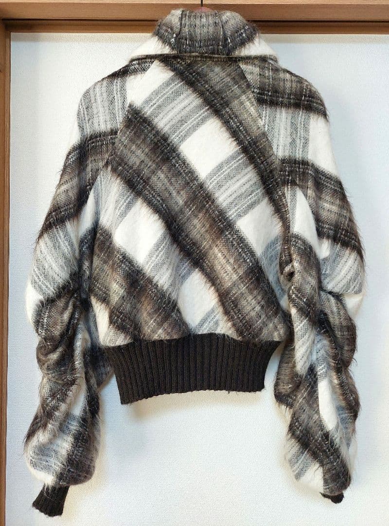 Miki MIALY 　モヘアチェック柄ショート丈ジャケット　36　極美品✨