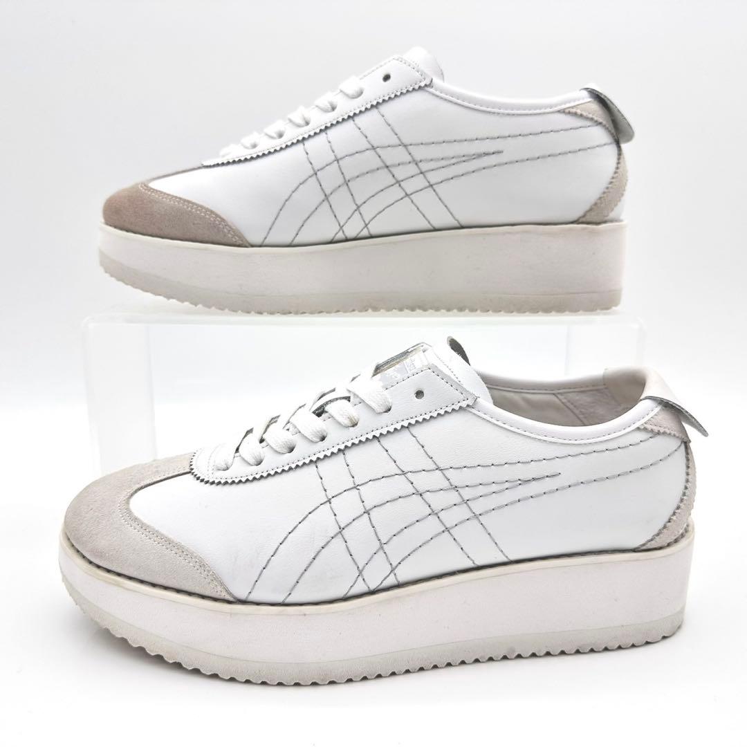 オニツカタイガー メキシコ 66 チャンク ホワイト レザー スエード 厚底