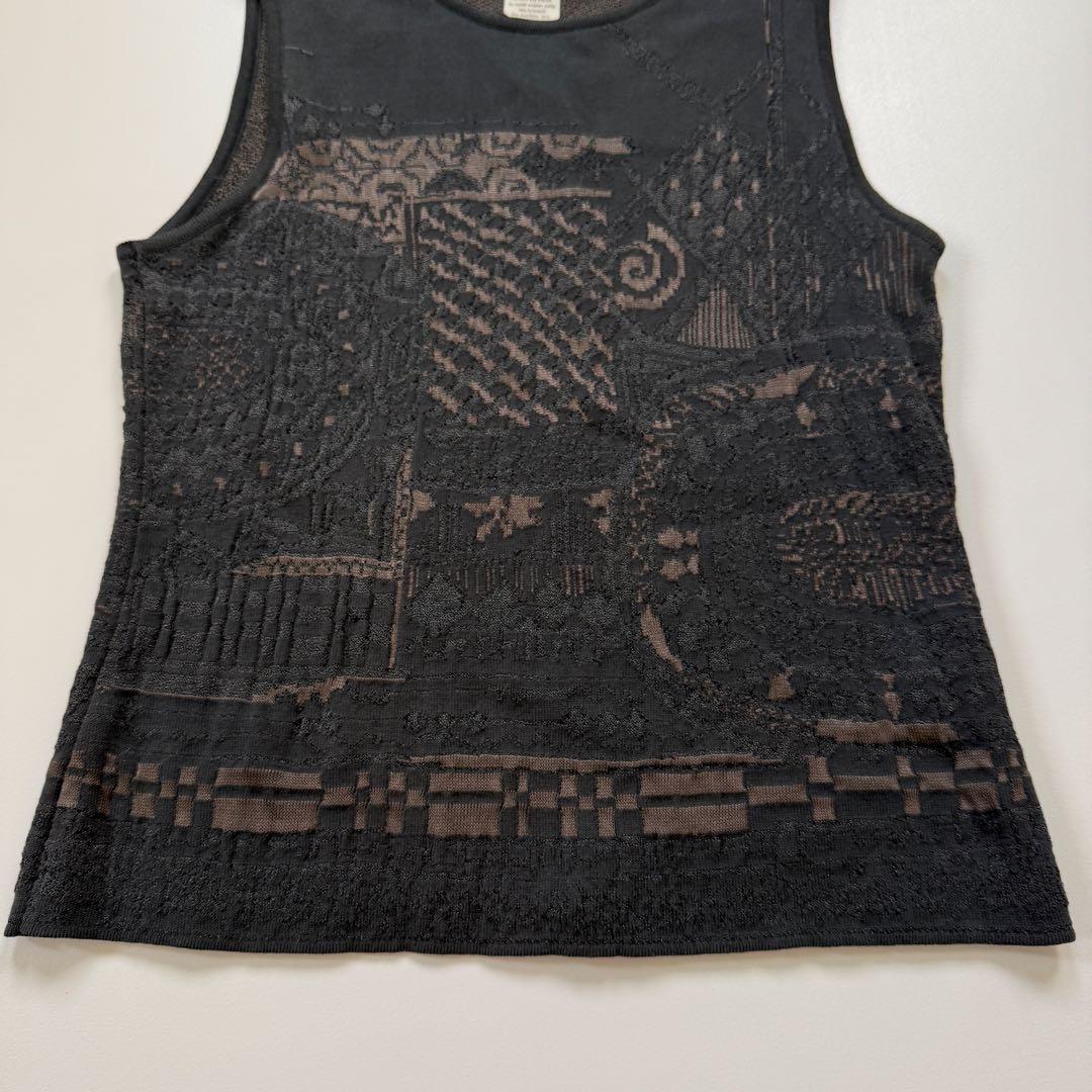 DRIES VAN NOTEN ジャガード 抽象柄 タンクトップ ベルギー製