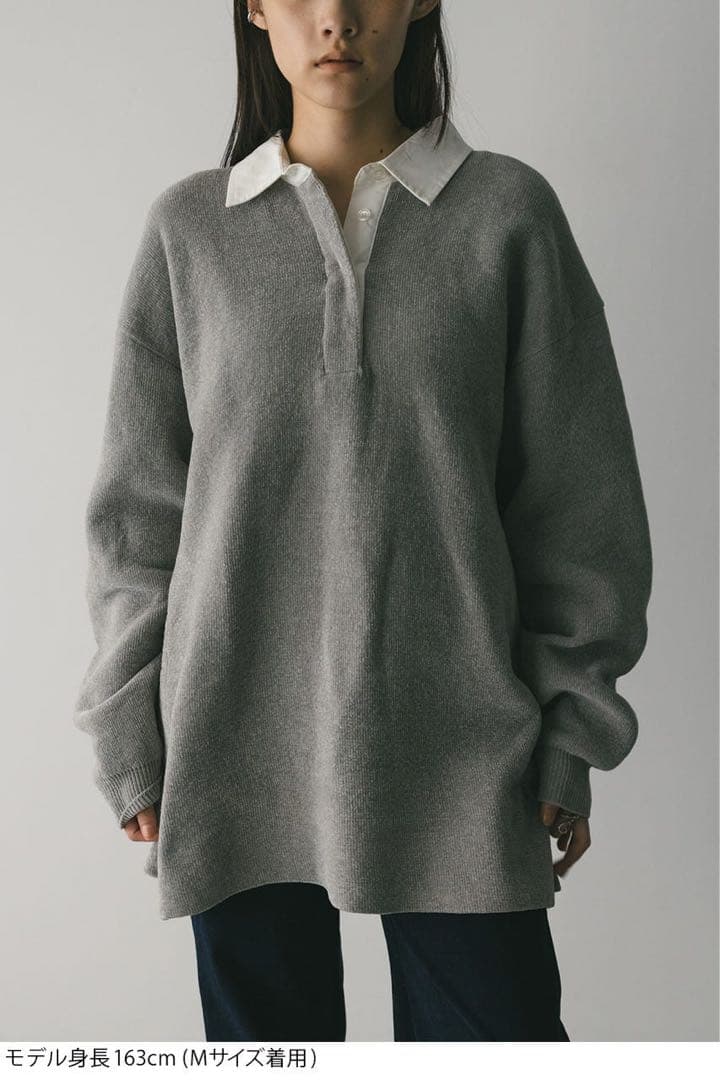 STYLEMIXER ラガーニットトップ M GRY スタイルミキサー