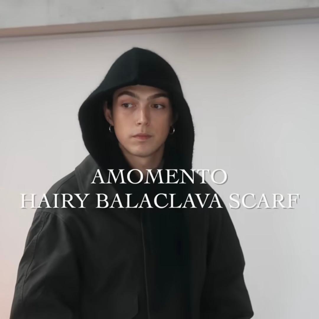 小物 AMOMENTO HAIRY BALACLAVA SCARF - BLACK