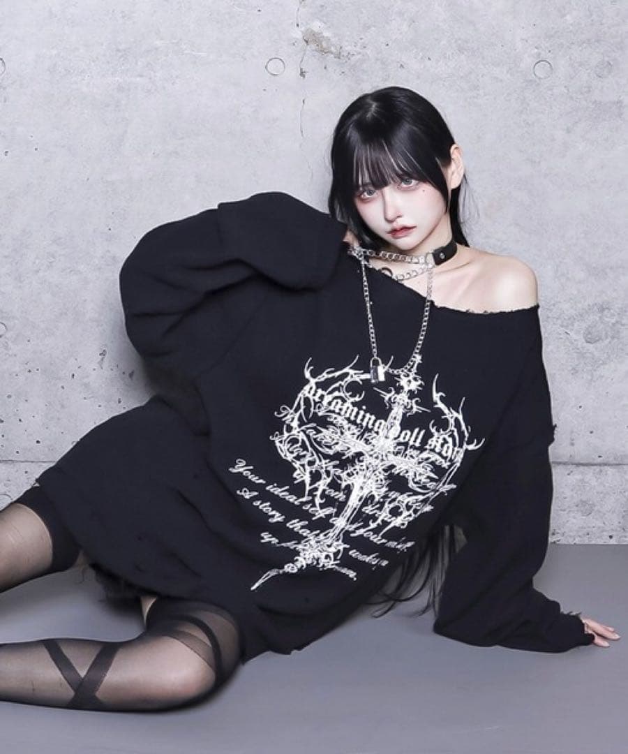 【即購入OK‼️】非売品 クロスロゴプリントダメージガーゼトップス Amilige