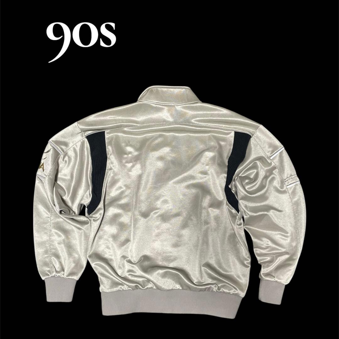 ジャケット シルバー 刺繍　トラックジャケット　 90s ストリート　Y2K