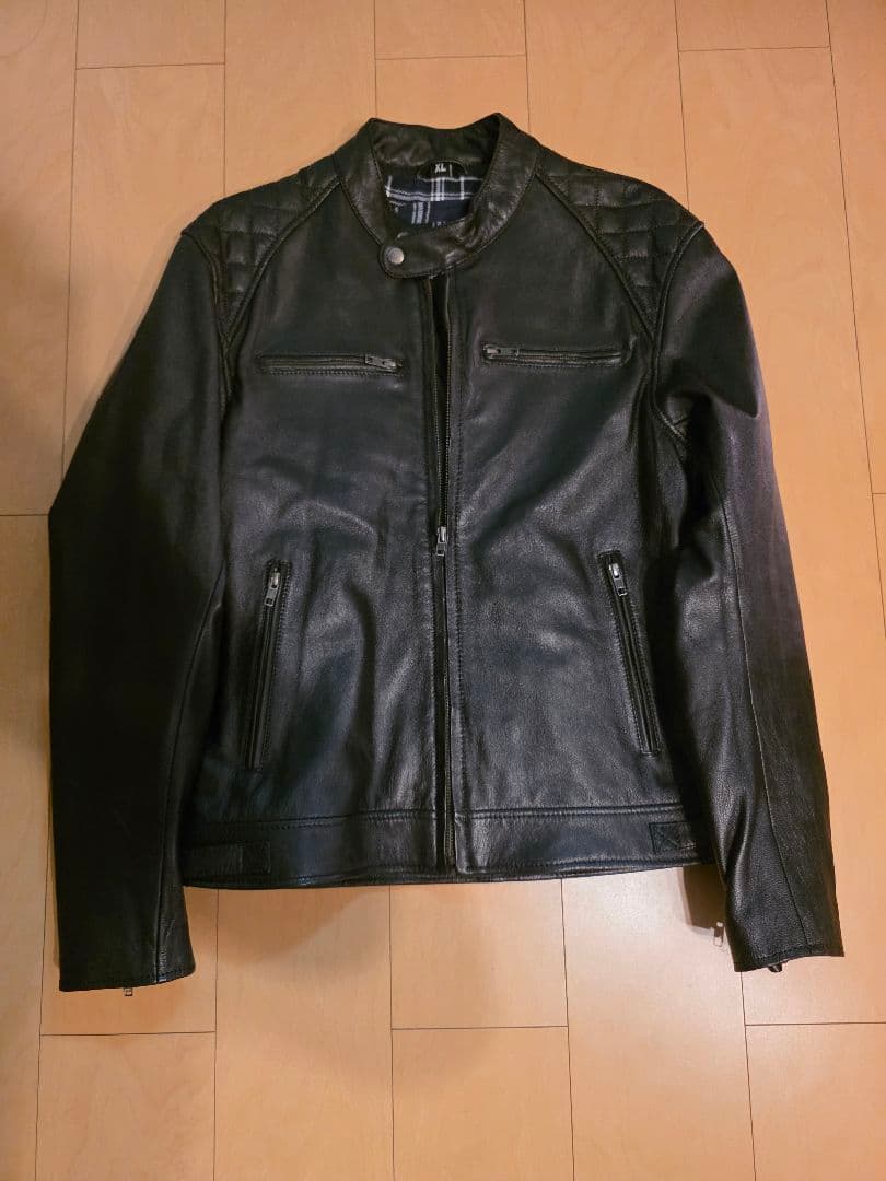 DEGNERシングルライダース レザージャケット 羊革 XL