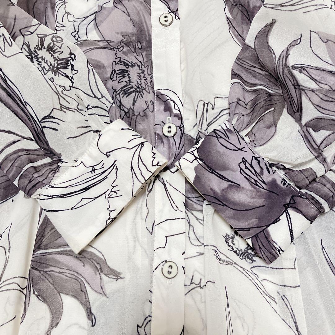 【訳あり美品】グレースコンチネンタル　ボウタイロゴフラワープリントワンピース