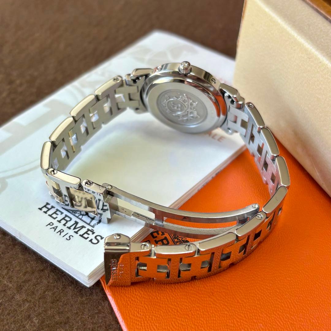 【HERMES】✨極美品✨ クリッパー レディース腕時計 コンビ ホワイト