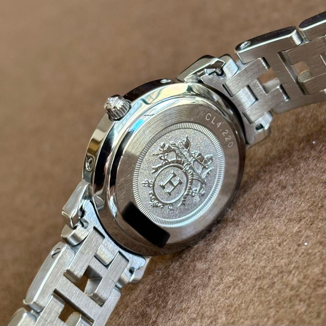 【HERMES】✨極美品✨ クリッパー レディース腕時計 コンビ ホワイト