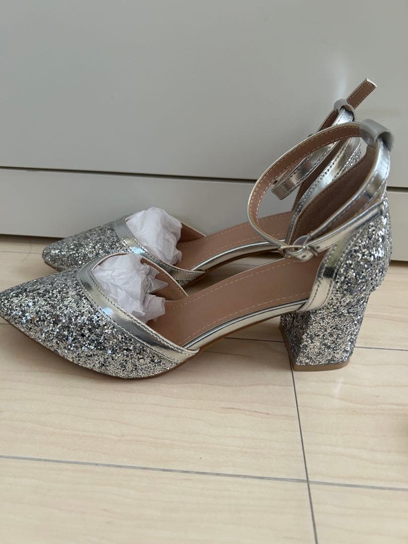 シースルー袖ビスチェ風デザインパンツセットアップパーティードレス Sサイズ