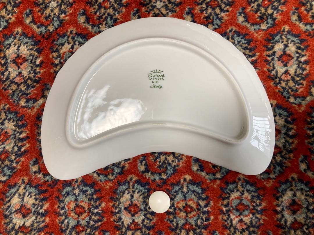 リチャードジノリ　ベッキオホワイト　クレッセントプレート　24cm 6枚