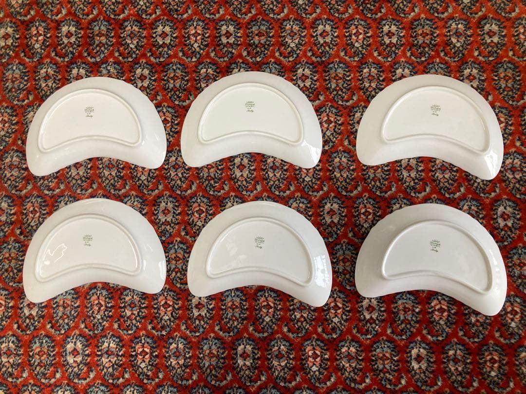 リチャードジノリ　ベッキオホワイト　クレッセントプレート　24cm 6枚