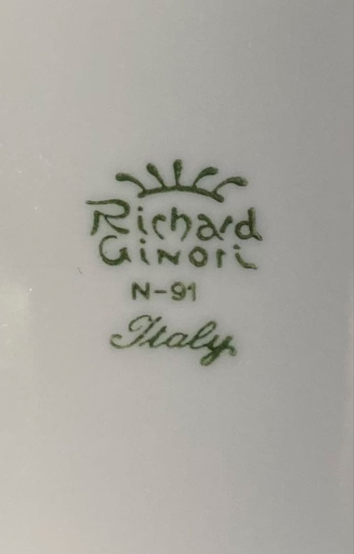 リチャードジノリ　ベッキオホワイト　クレッセントプレート　24cm 6枚