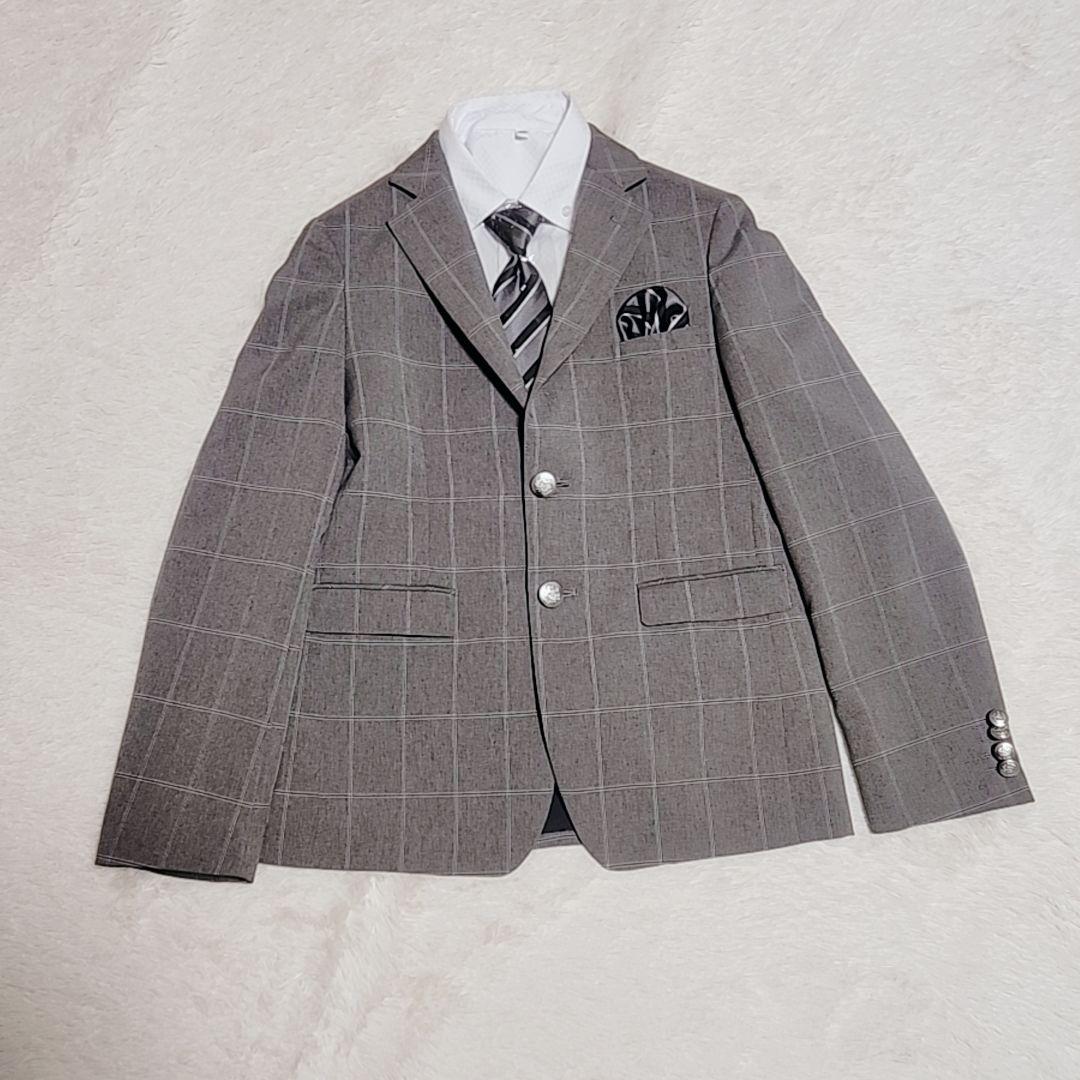 WANDER FACTORY キッズスーツ 160 ５点セット グレー チェック