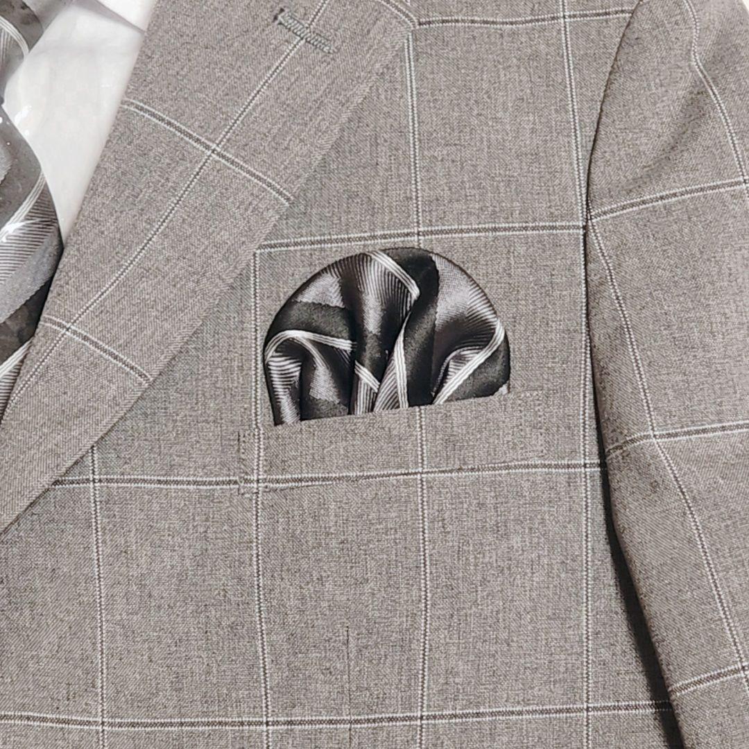 WANDER FACTORY キッズスーツ 160 ５点セット グレー チェック