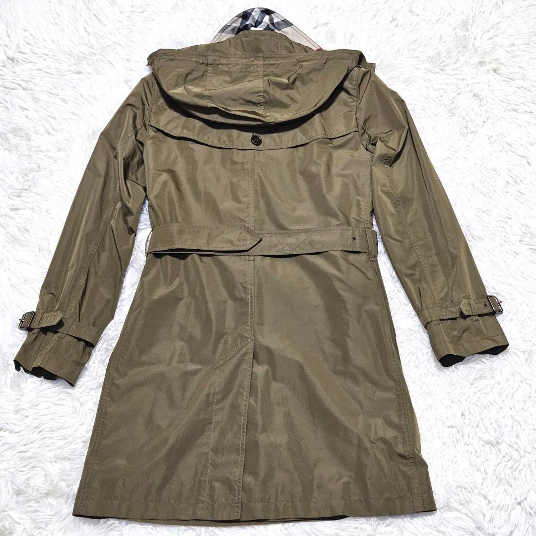 バーバリー ロンドン トレンチコート 38 ノバチェック カーキ メッシュ