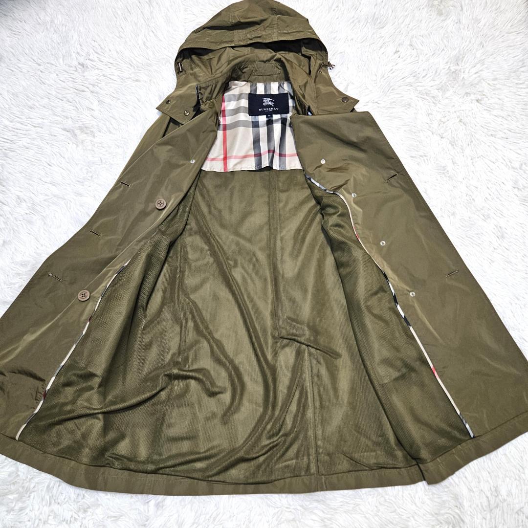 バーバリー ロンドン トレンチコート 38 ノバチェック カーキ メッシュ