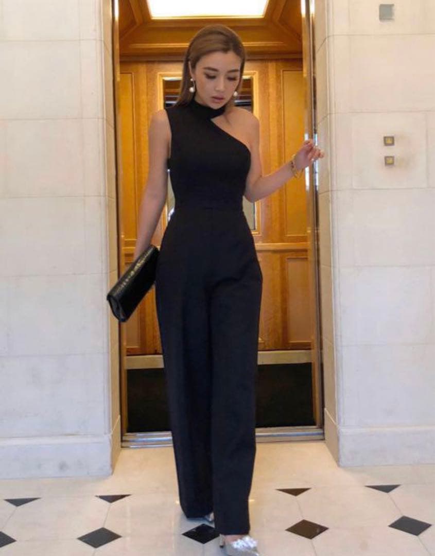 eimyistoire ワンショルダーロンパース ブラック