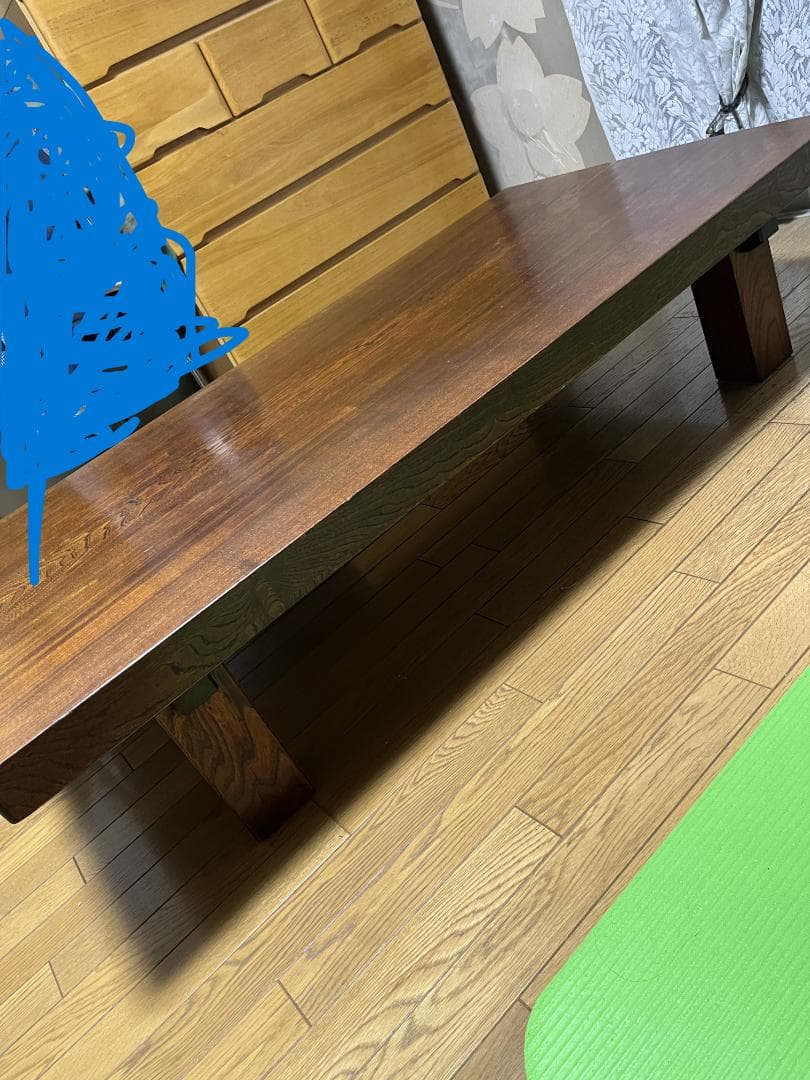 木製ダークブラウン長方形テーブルローテーブル