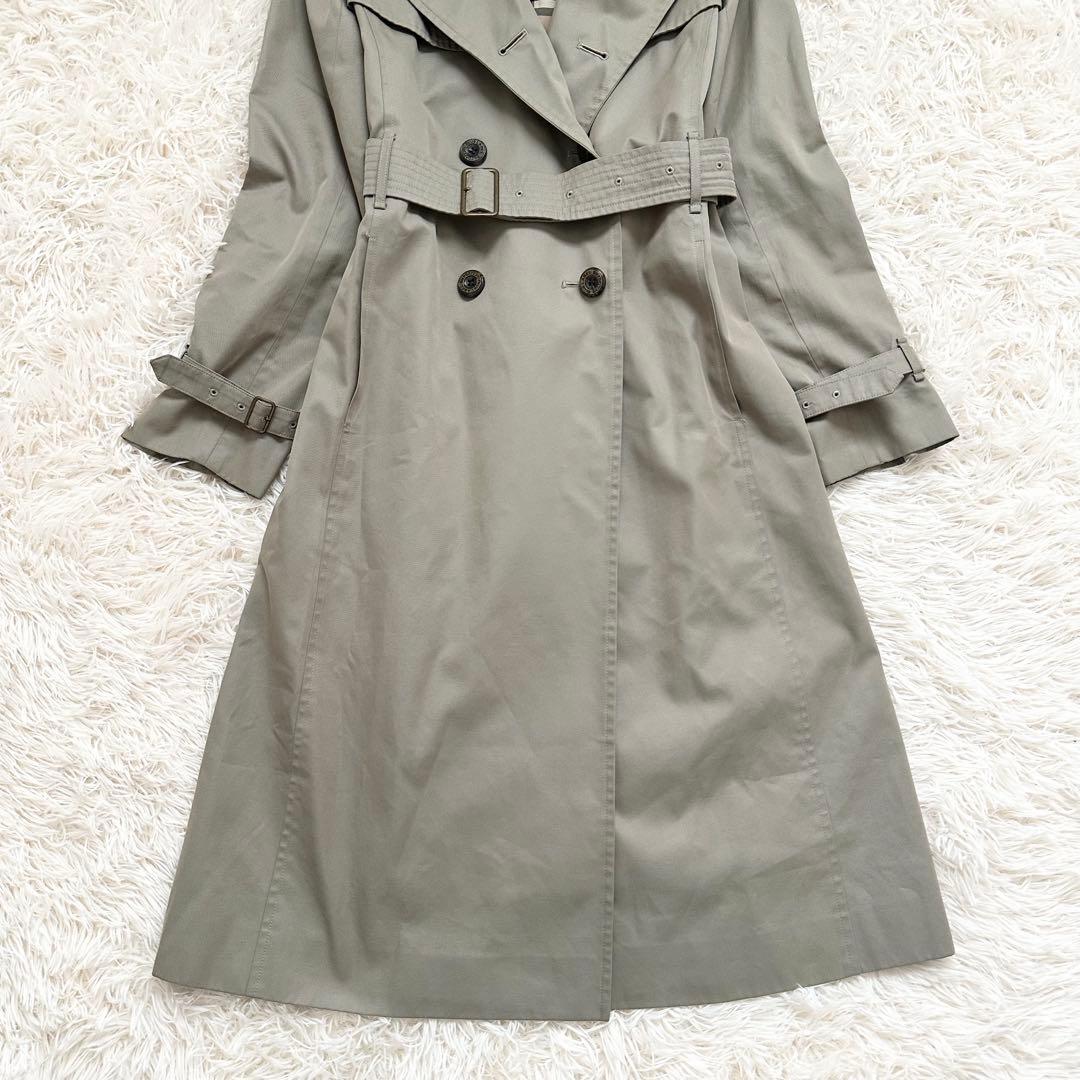 バーバリーズ　ノバチェック ロング丈 トレンチコート カーキ ベルト M