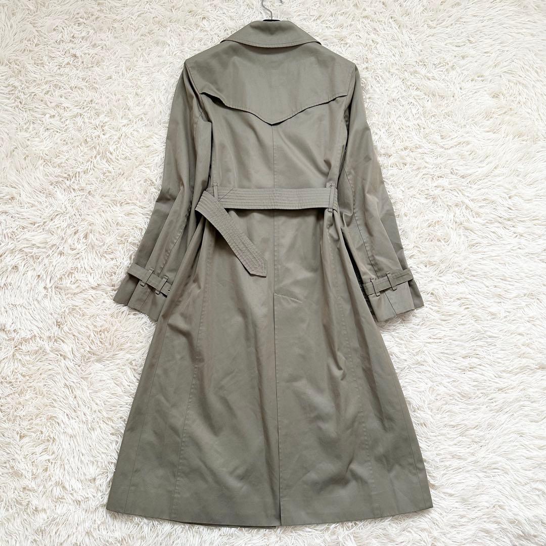 バーバリーズ　ノバチェック ロング丈 トレンチコート カーキ ベルト M