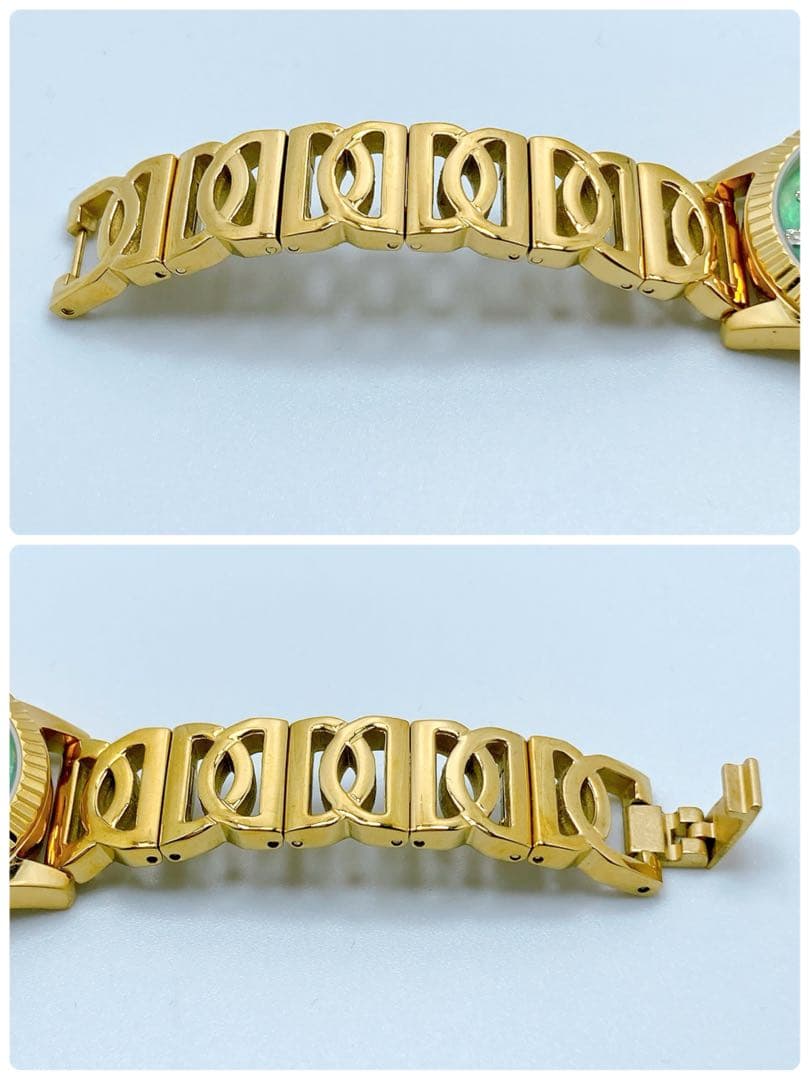 235ROCHAS ロシャス　ラウンド　ダイヤ　ゴールド　腕時計　美品