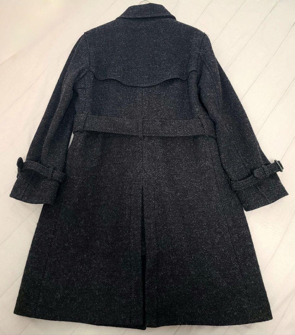 マーガレットハウエル ヘリンボーン ウールトレンチコート ミドル丈 ベルト付