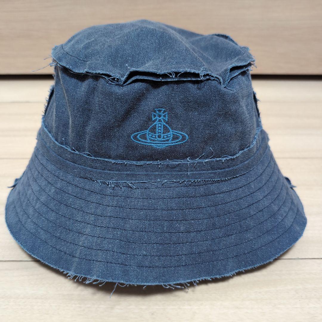 新品未使用　ヴィヴィアン・ウエストウッド　カットオフ バケットハット　ネイビー