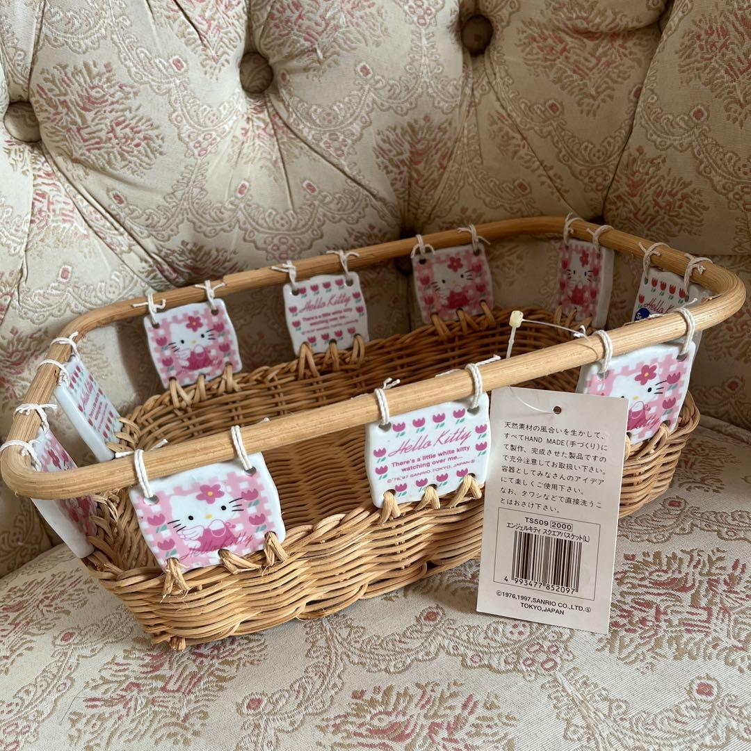 レトロ☆未使用☆タグ付き☆キティ☆カゴ☆籠